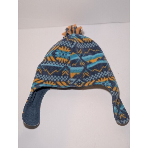 Columbia Unisex Toddler L/XL Frosty Trail ii Earflap Beanie Blue Yellow Warm - Picture 3 of 6